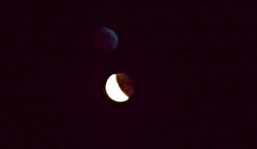 Tijdens de Maansverduistering op 07-09-2025 ook Jupiter gespot