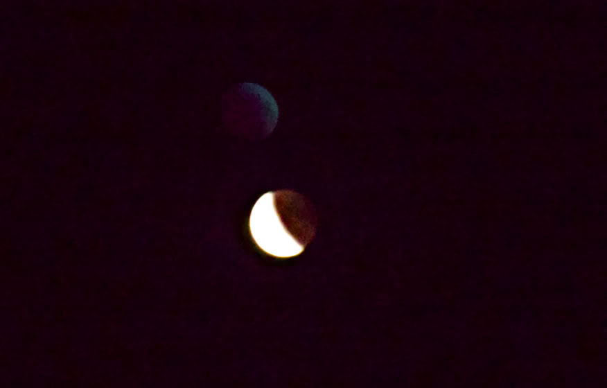 Tijdens de Maansverduistering op 07-09-2025 ook Jupiter gespot